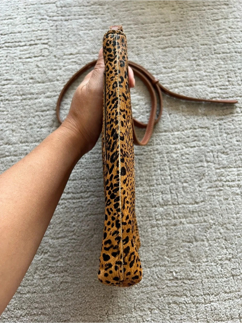 Madewell The Slim Brooklyn Crossbody Bag, Mini Leopard Calf Hair